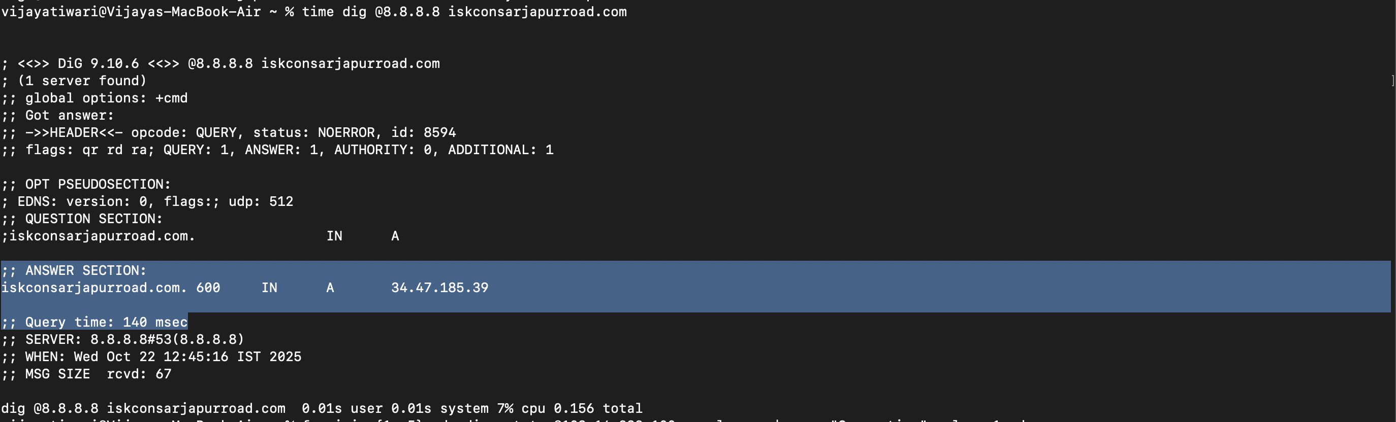 DNS query speed with Google DNS resolver